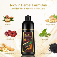 GURKOOYD Coffee Hair Dye Shampoo wash and rinse leaving natural shine.