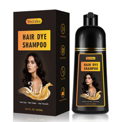 GURKOOYD hair dye shampoo bottle close-up highlights premium packaging and color potential.