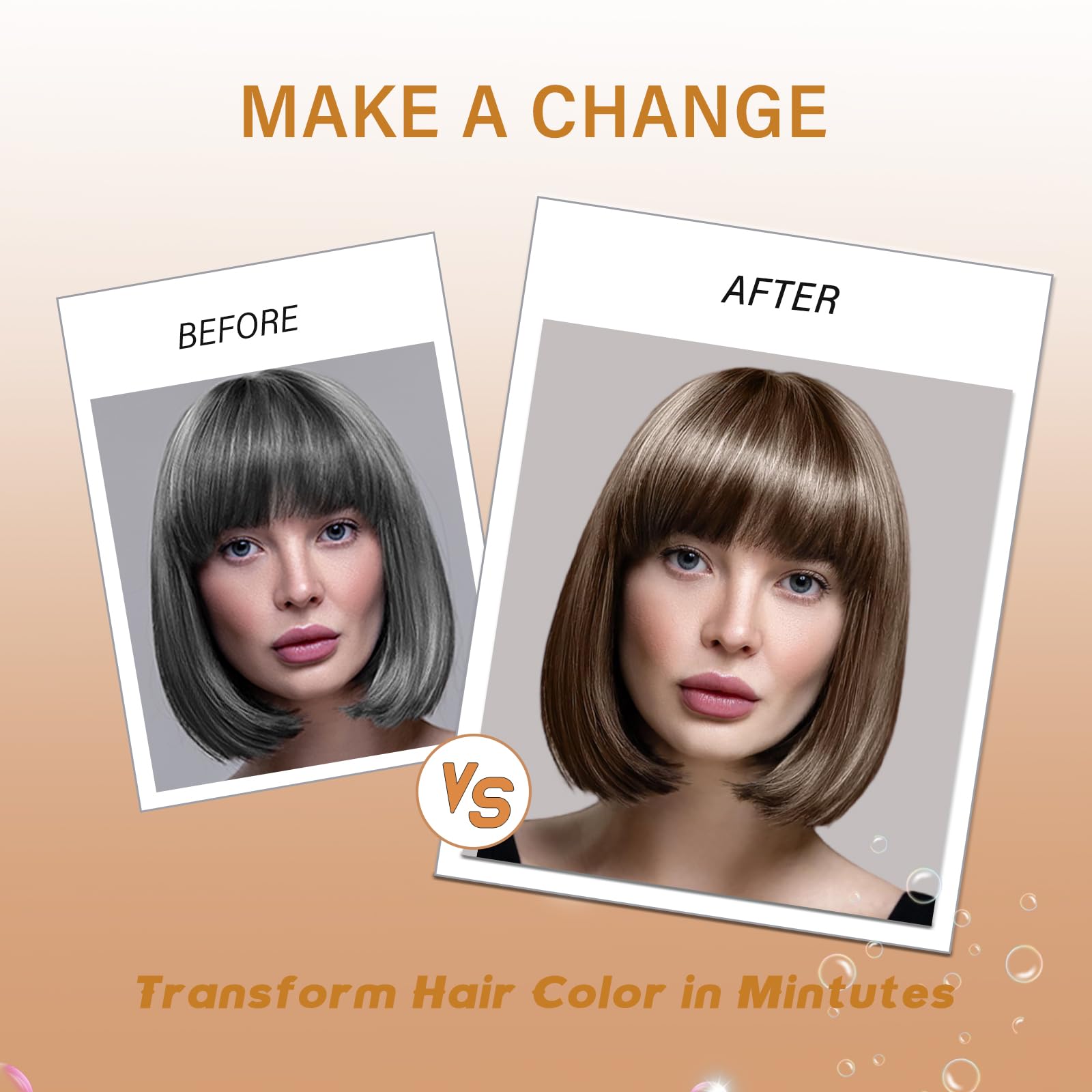 GURKOOYD hair dye shampoo on dry hair ready for application.