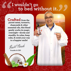 Alcohol-free oil pulling mouthwash bottle label