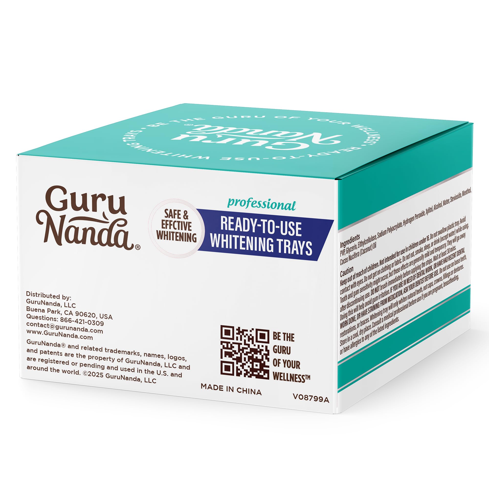 Before and after whitening results using GuruNanda trays