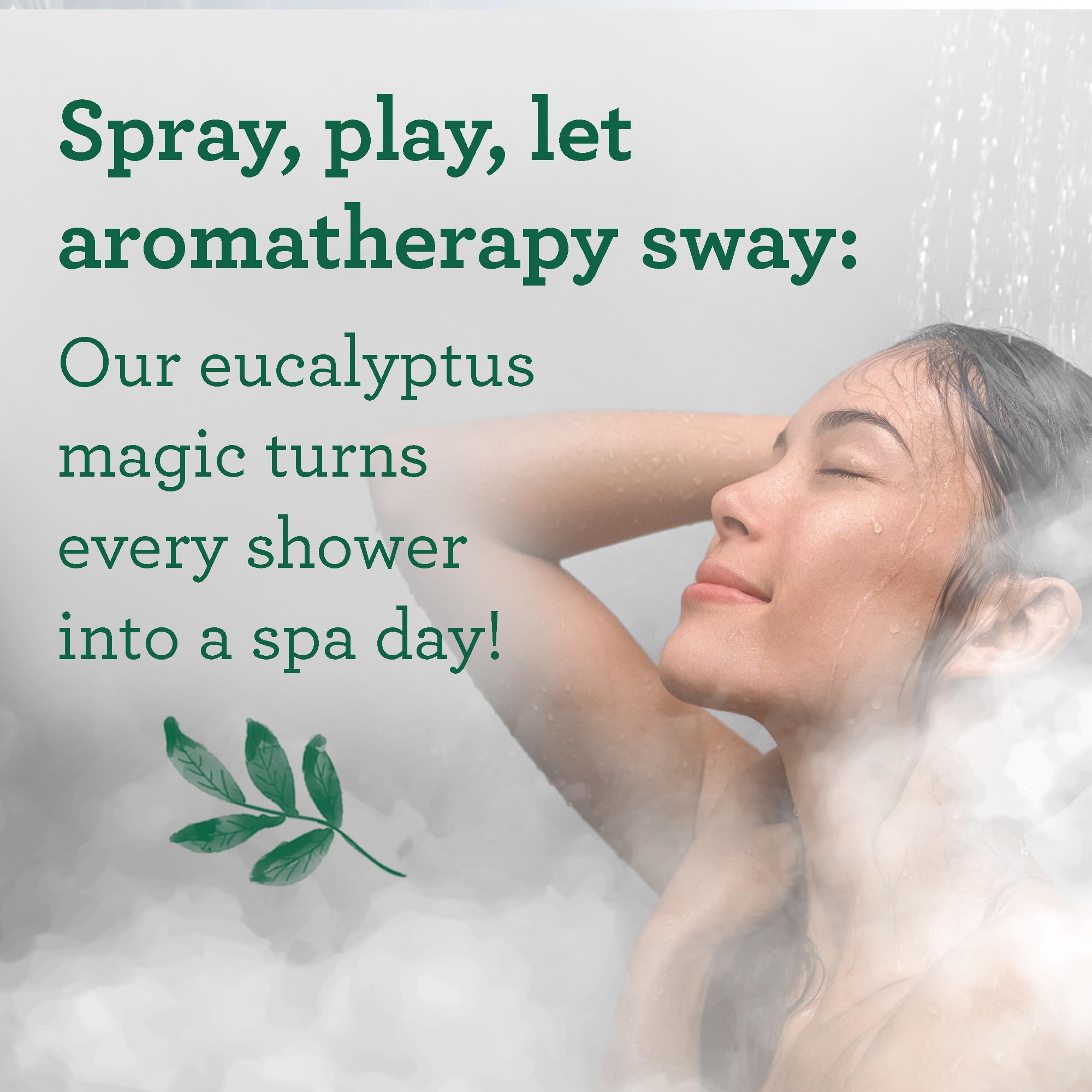 Steam in a shower with shower spray mist