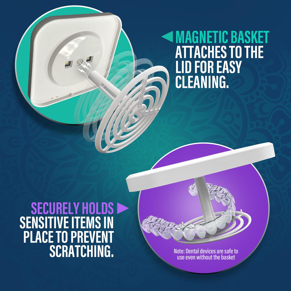 Pod shown with toothbrush and accessories nearby