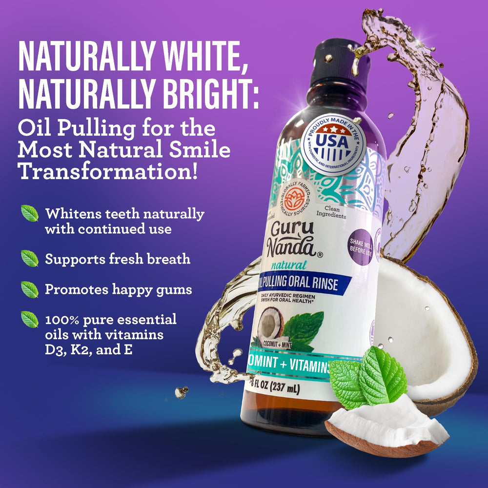 GuruNanda Dual Chamber Whitening Mouthwash fluoride-free