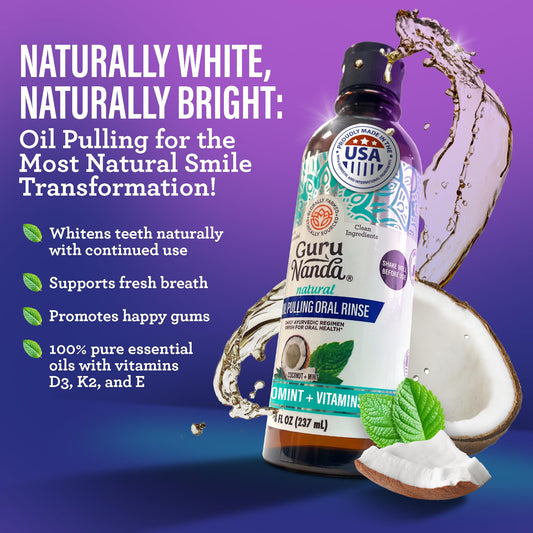 GuruNanda Dual Chamber Whitening Mouthwash fluoride-free