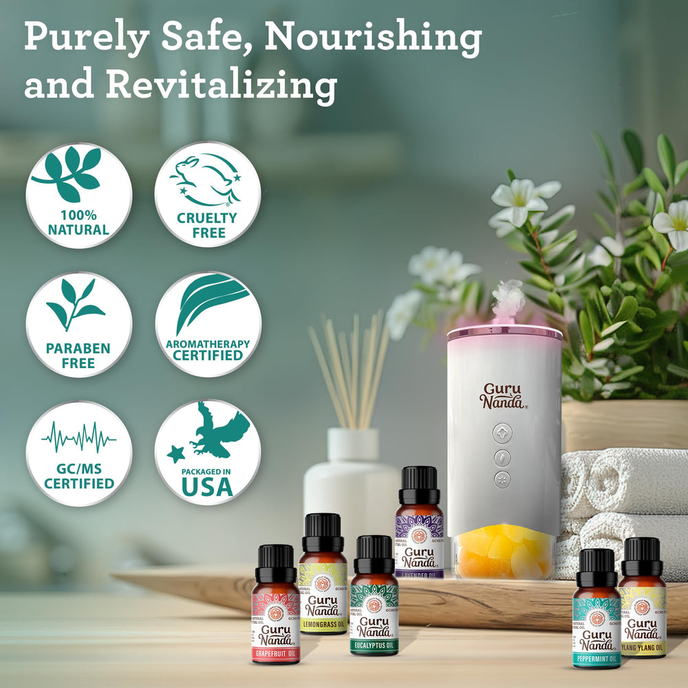 Usage image showing essential oils with a diffuser