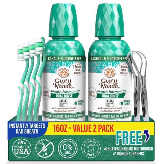 GuruNanda Fresh Breath Mouthwash bottle front