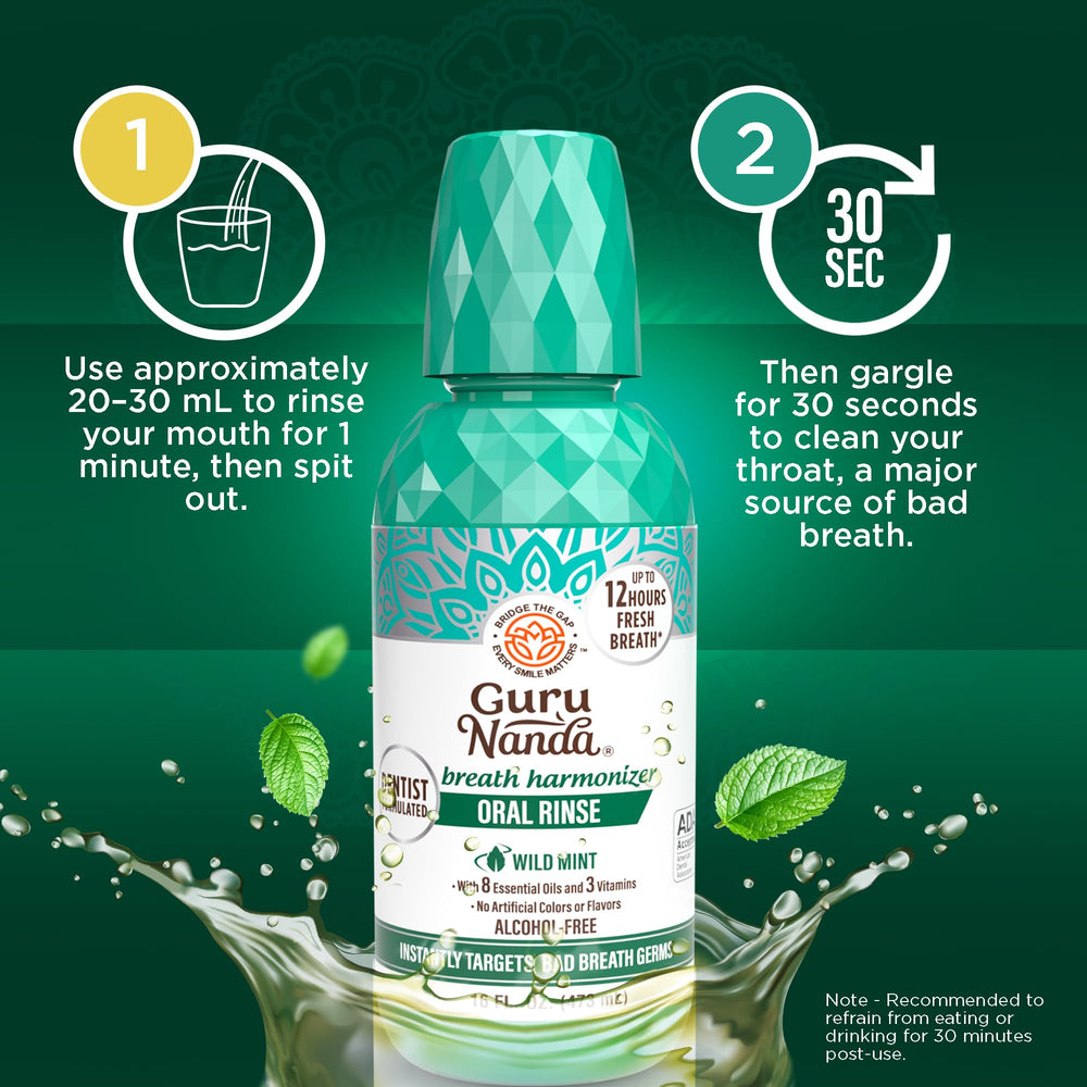Bottle with mouthwash pouring into cap