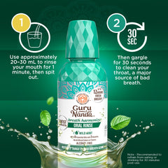 Bottle with mouthwash pouring into cap