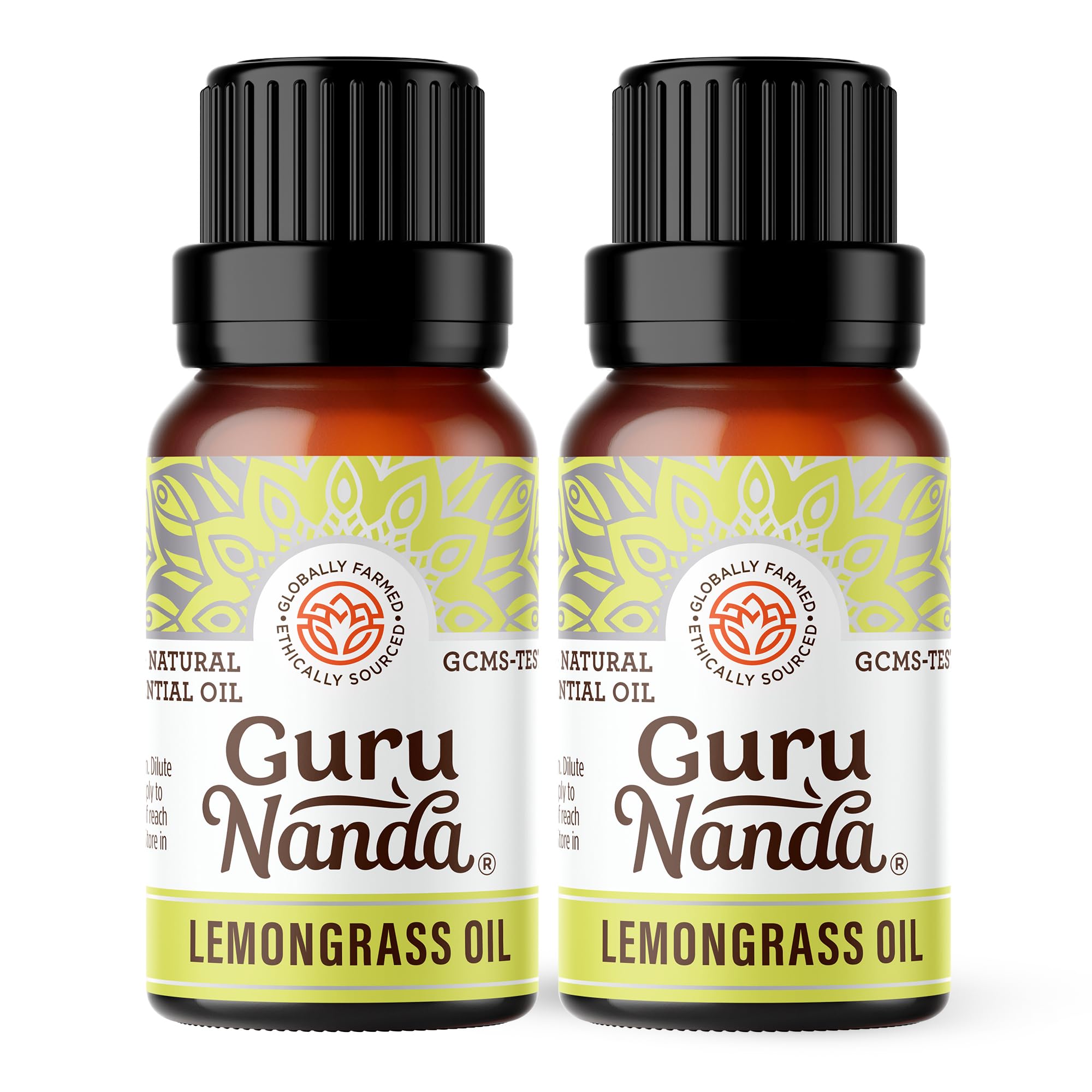 GuruNanda Lemongrass Essential Oil bottle (2x0.5 fl oz)