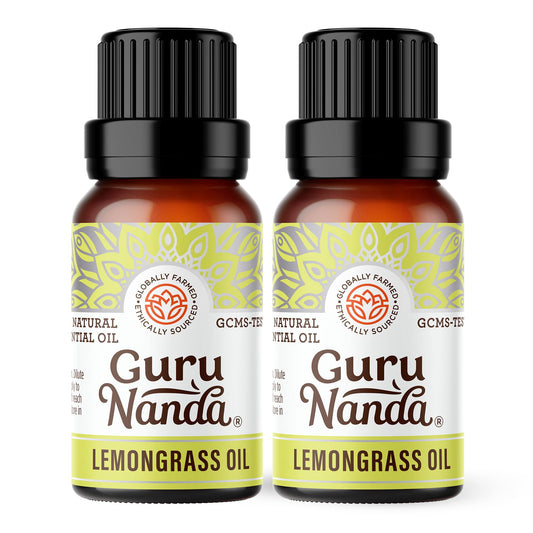 GuruNanda Lemongrass Essential Oil bottle (2x0.5 fl oz)