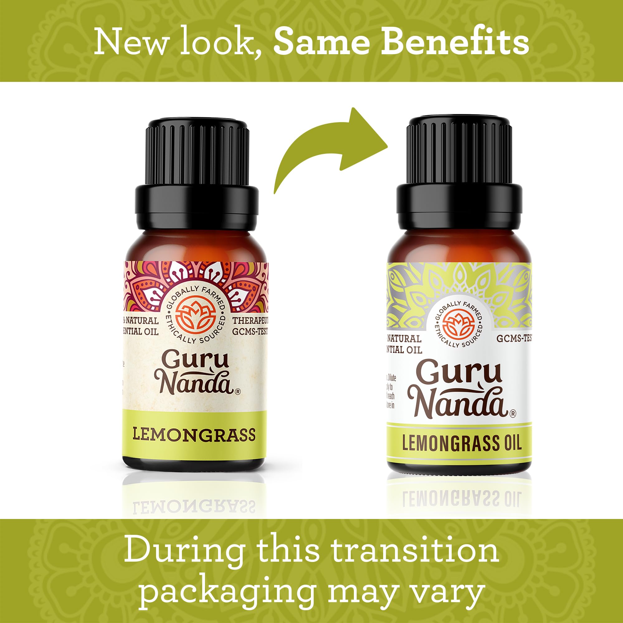 Close-up of Lemongrass Essential Oil label