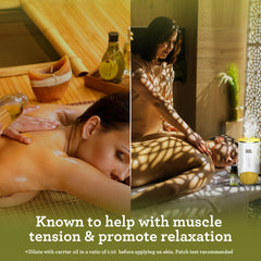Aromatherapy setup with diffuser and lemongrass oil