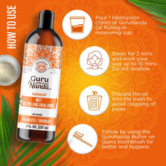 Fragrance-free, unflavoured mouthwash in clear bottle