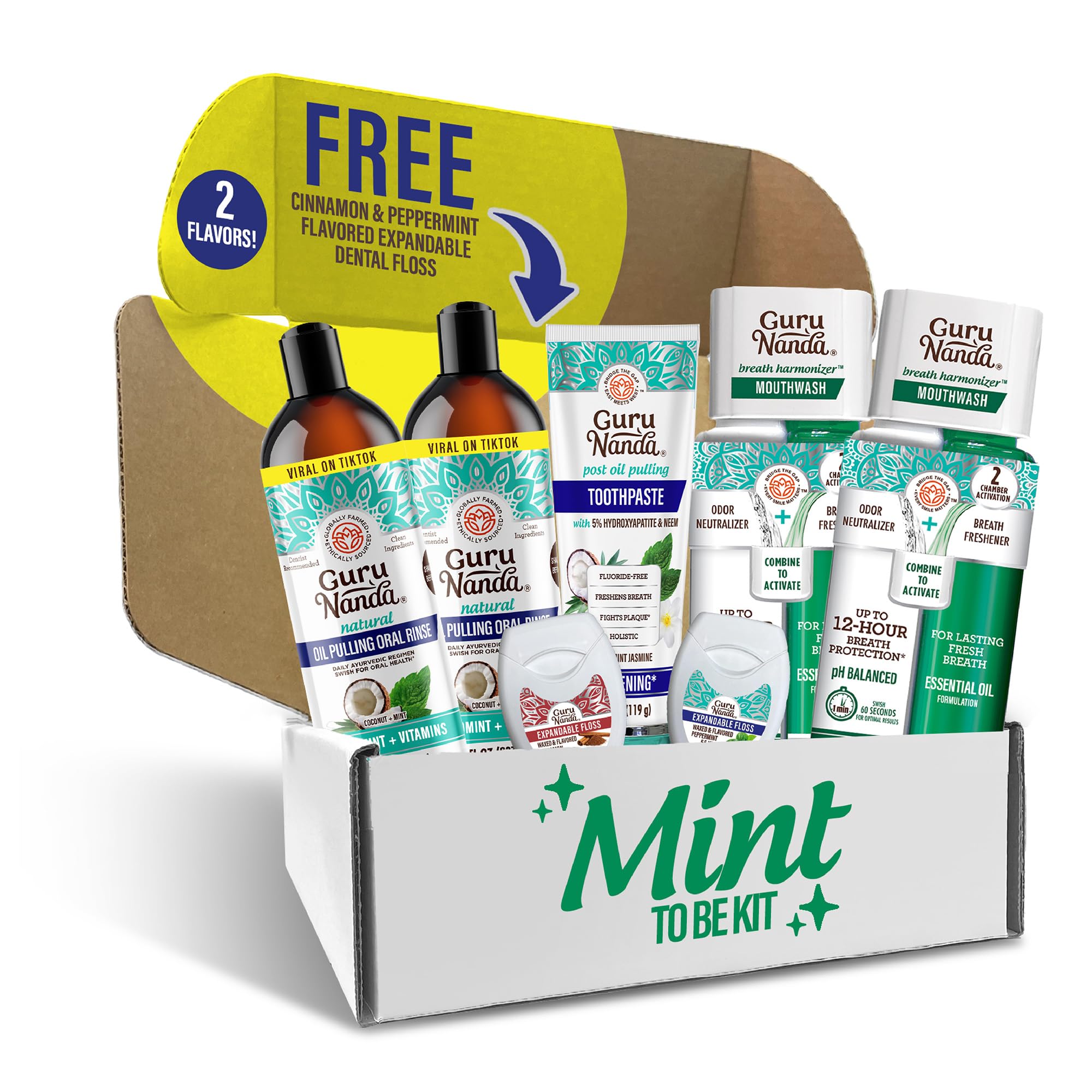 GuruNanda Mint to Be Kit – front view with all three products