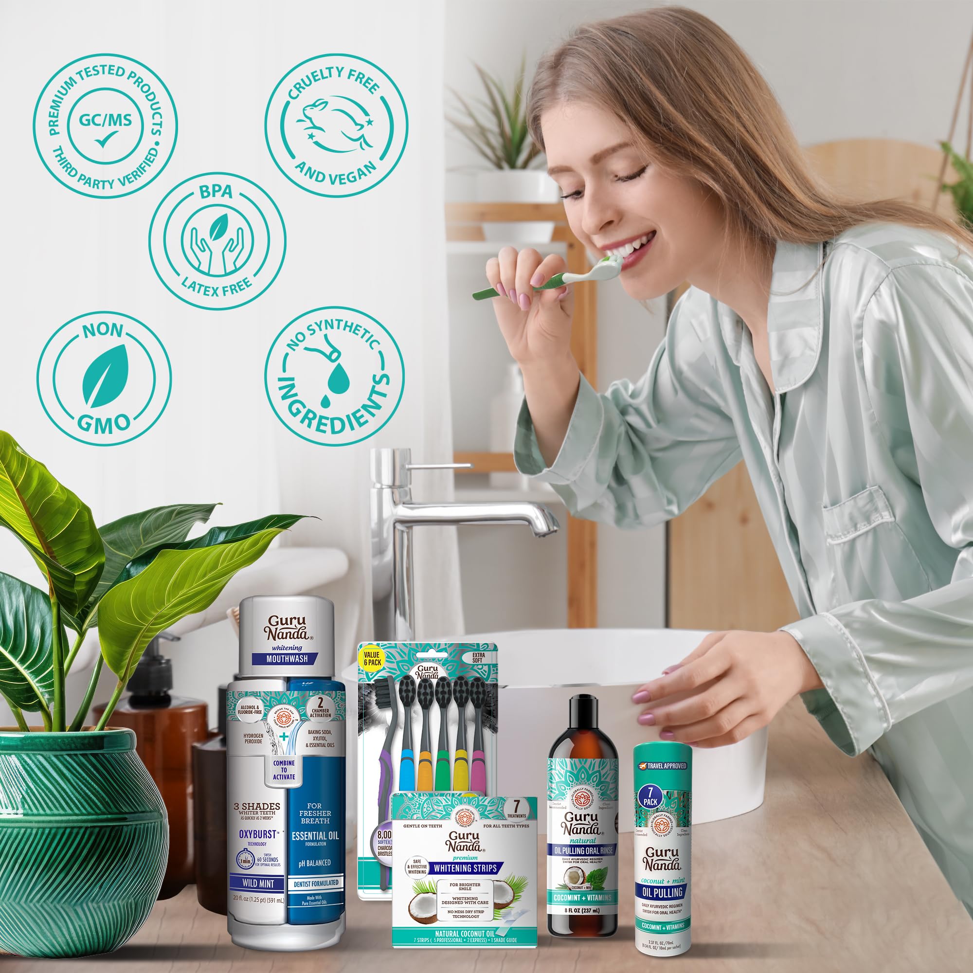 Oxy-burst whitening technology in mouthwash