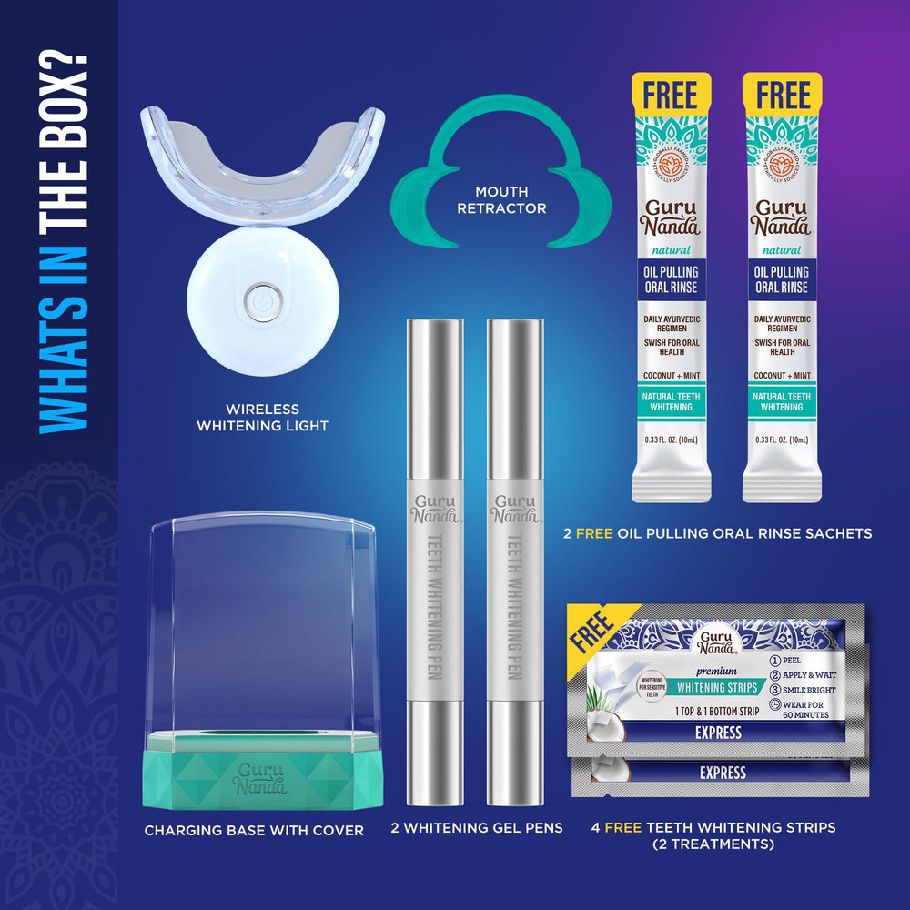 GuruNanda Teeth Whitening Kit with LED Light – product image 6