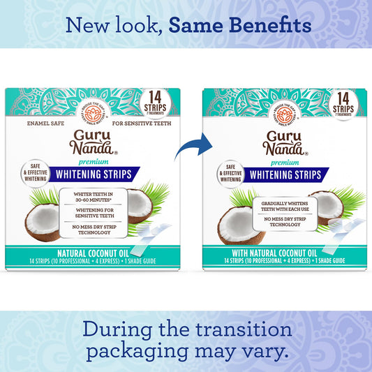 Two whitening strips for upper and lower teeth