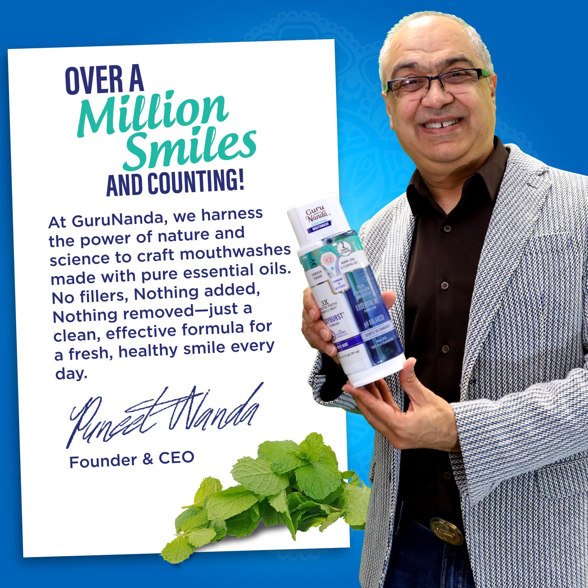 Vitamins D3 and E included in GuruNanda mouthwash
