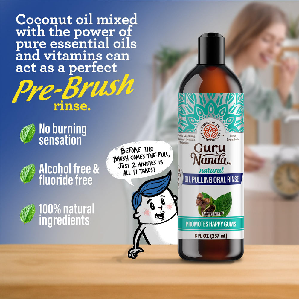 Oil pulling measuring cup included with the product