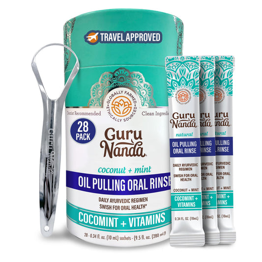GuruNanda Travel Sachets Coconut Oil Pulling packaging