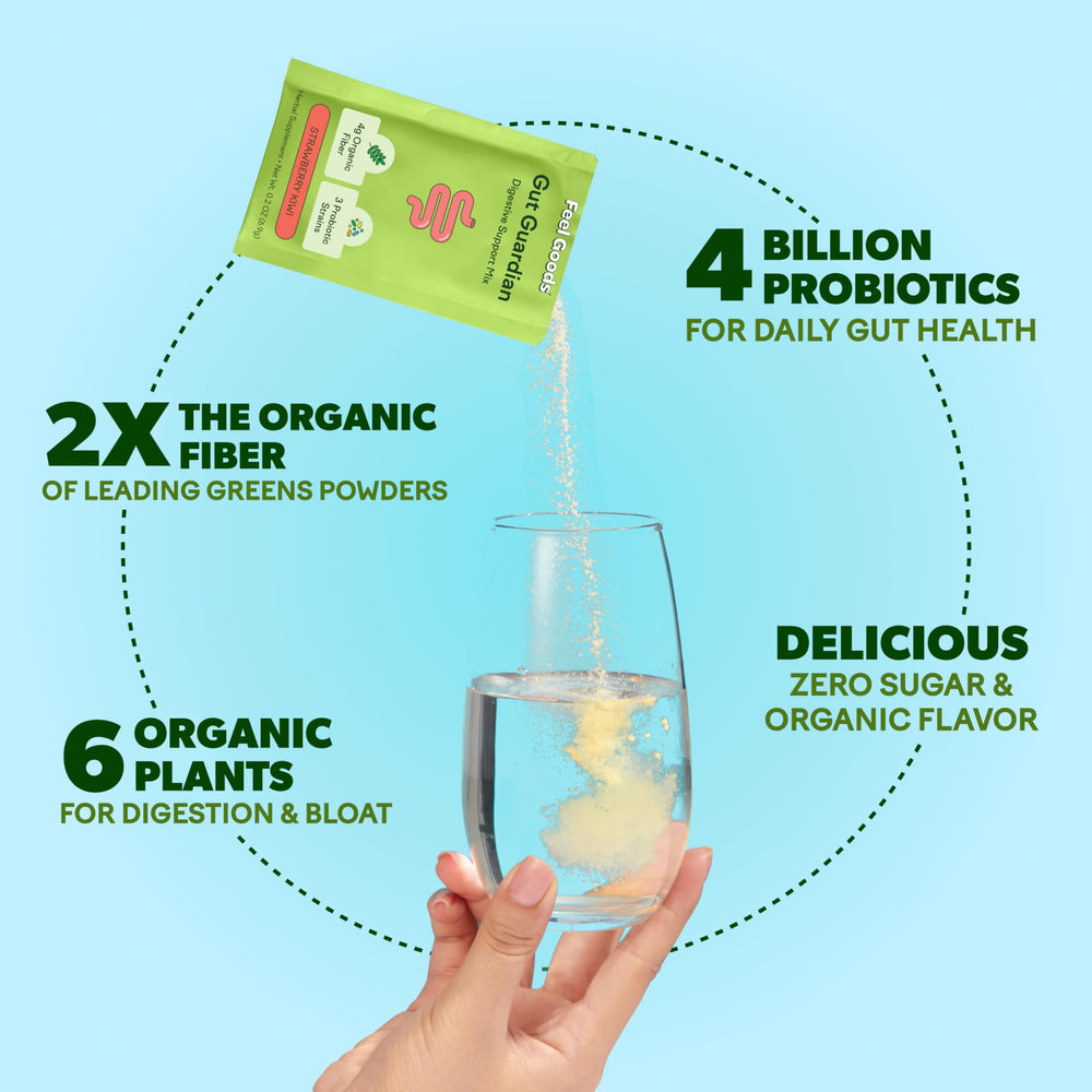 Images of probiotic and prebiotic ingredients in Gut Guardian