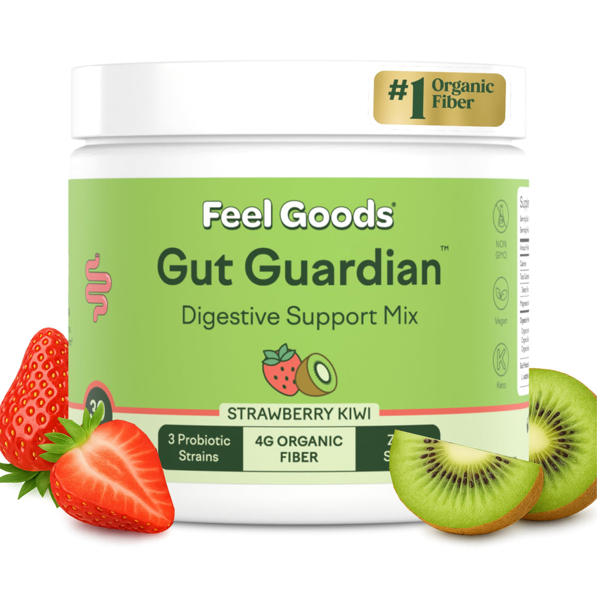 Feel Goods Gut Guardian Strawberry Kiwi powder 30 servings box