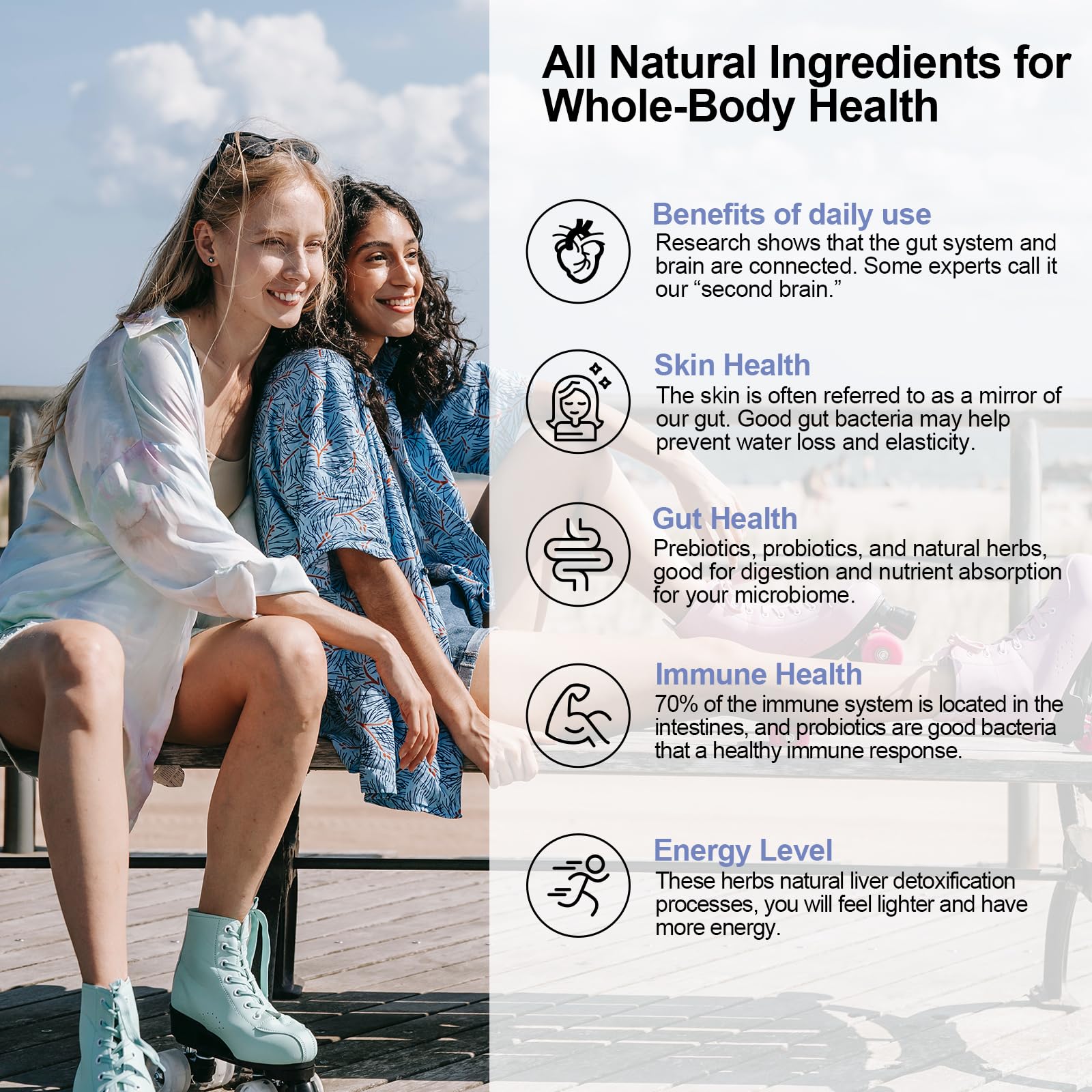 Illustration of digestive and immune health benefits