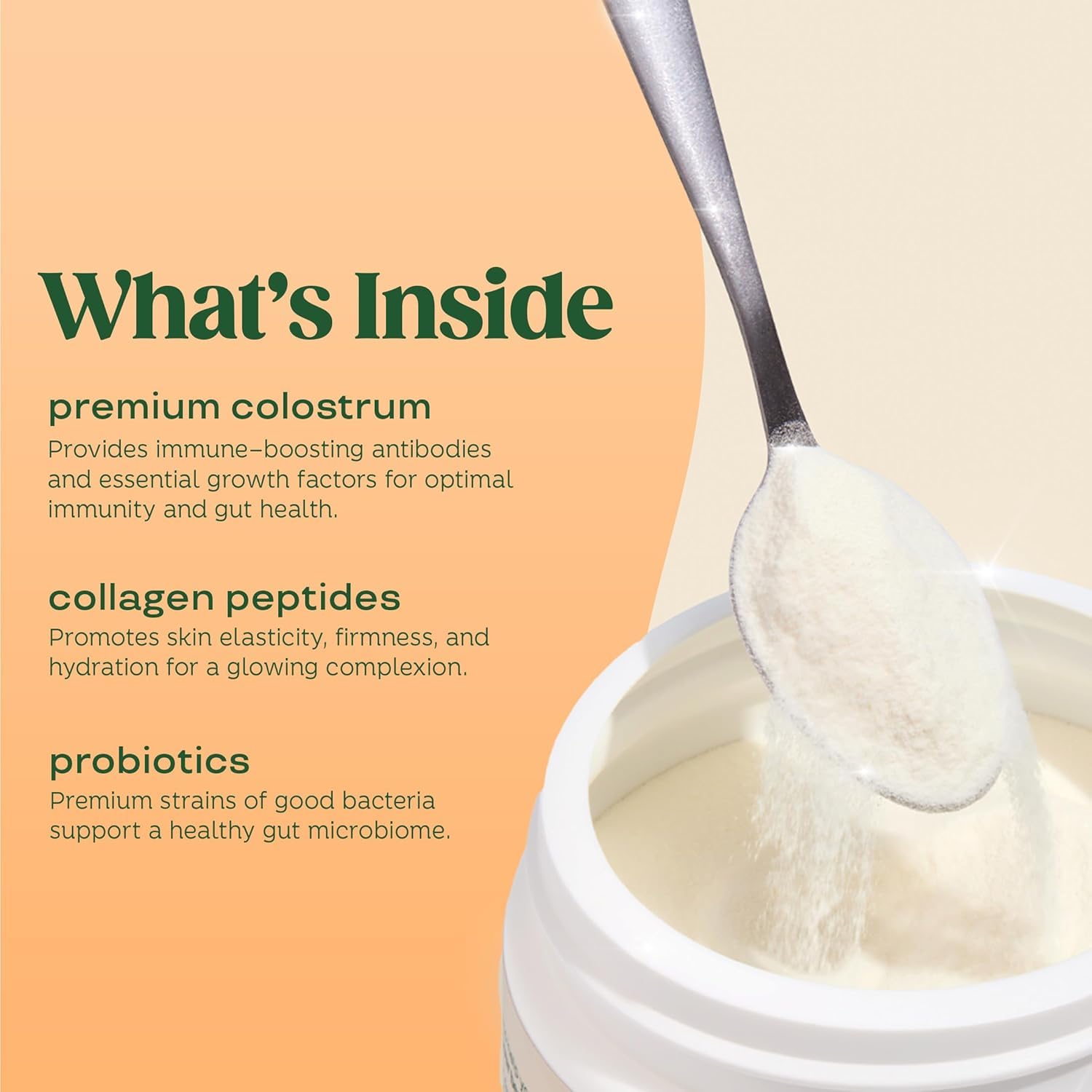 Gut health benefits of bovine colostrum powder.