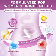 Graphic illustrating gut health benefits for women