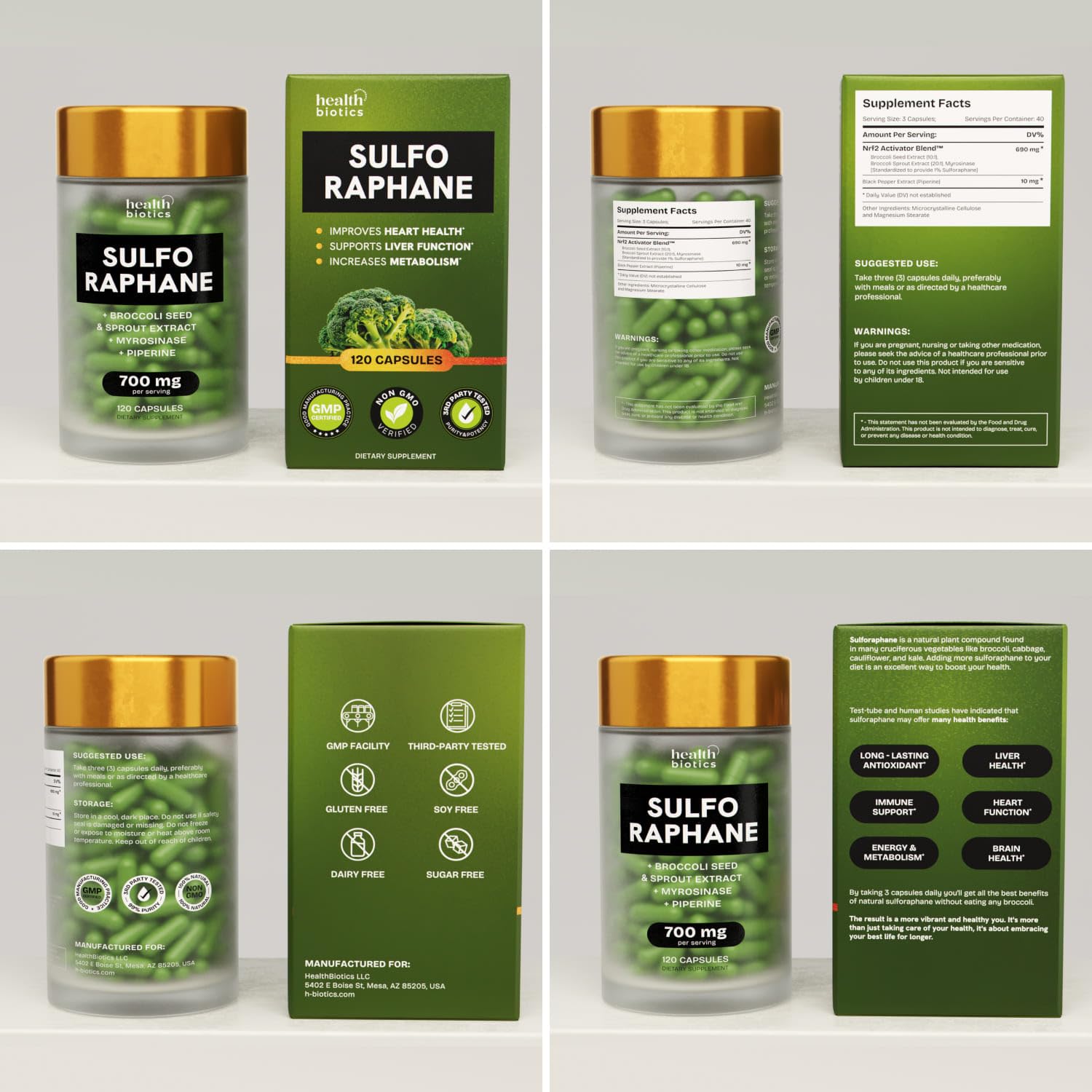 Healthy gut and digestion with sulforaphane supplement