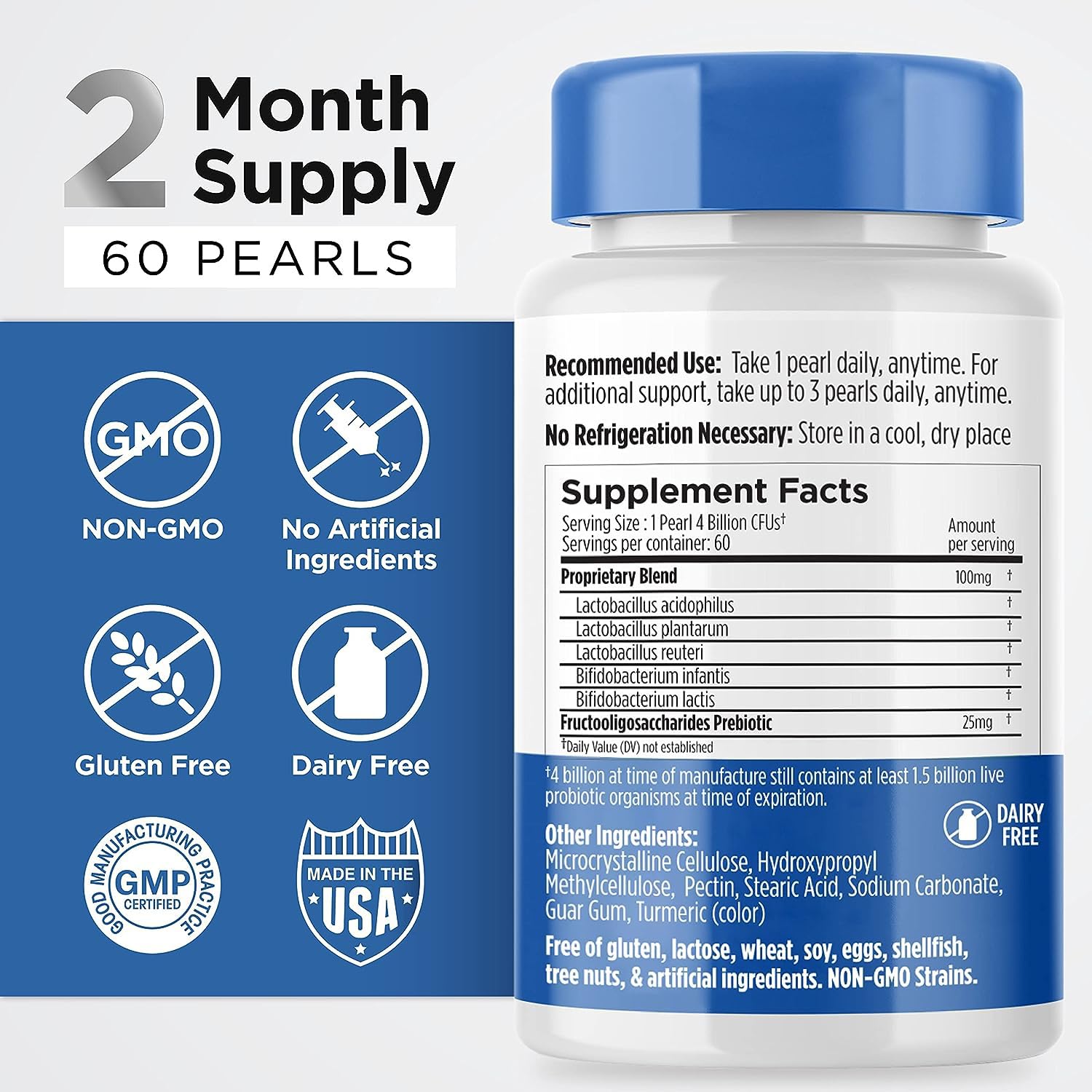 Digestive health support with probiotics and prebiotics