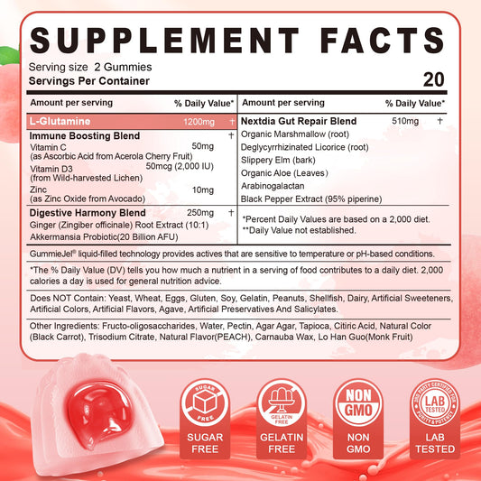 Gummies featuring gut repair blend for leaky gut support