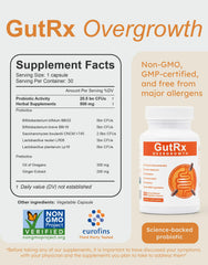 Side view of GutRx Overgrowth packaging
