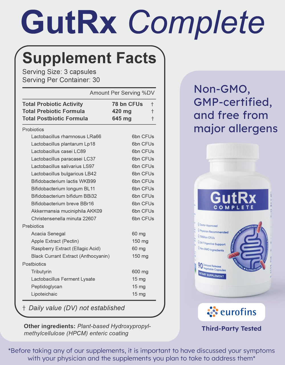 GutRx Complete shown with GutRx DAILY pairing for gut wellness