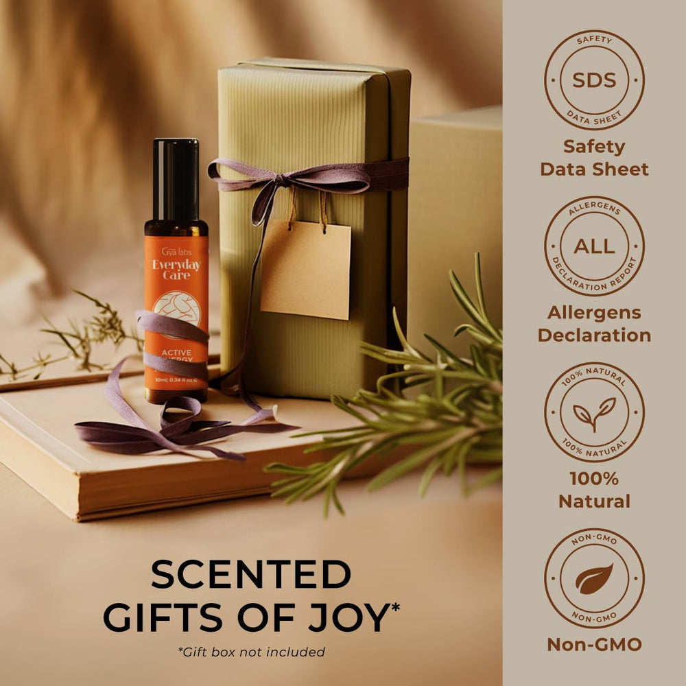 Gya Labs Active Energy Roll On cruelty-free glass bottle preserves purity and fragrance