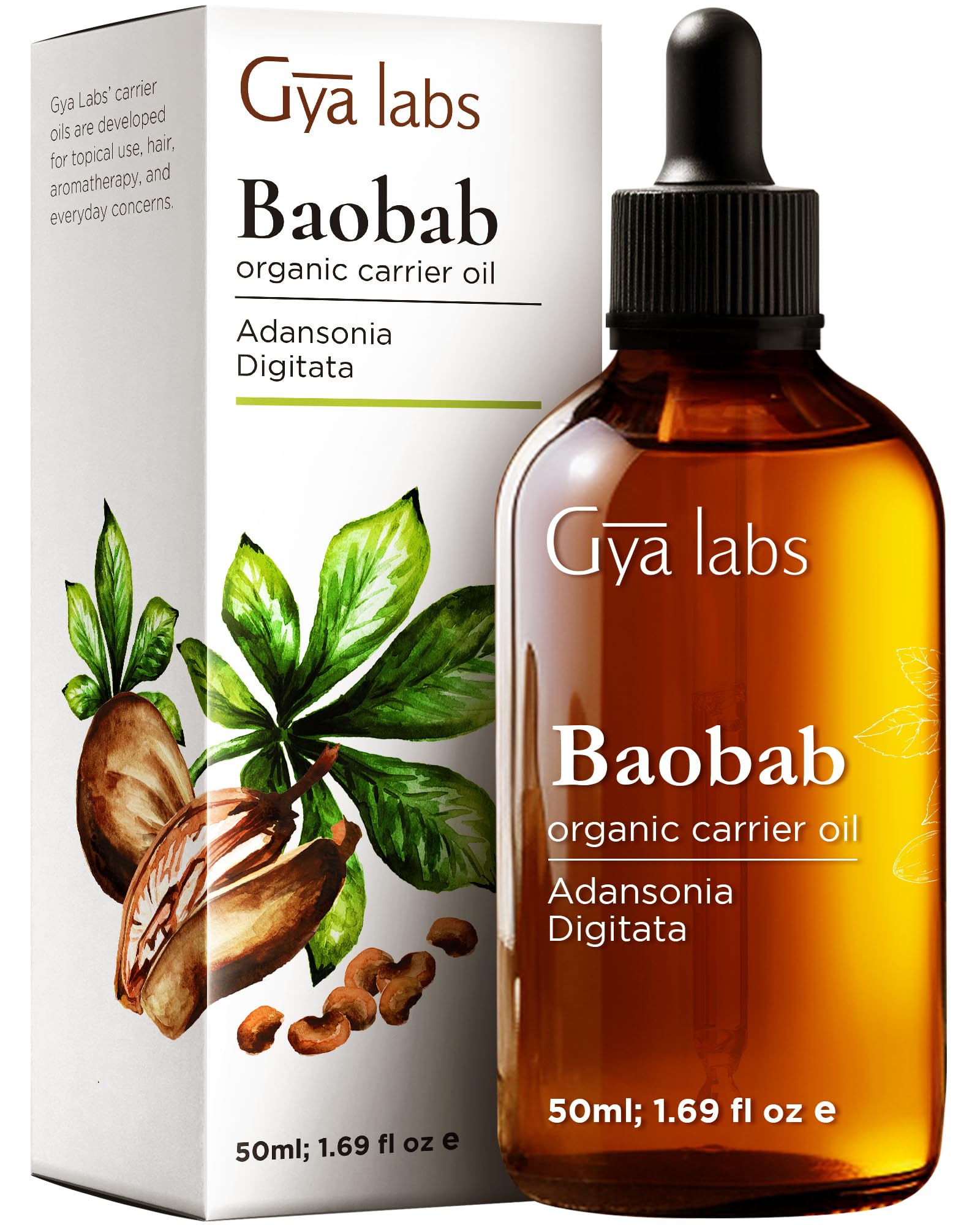Gya Labs Baobab Carrier Oil bottle 1.7 fl oz