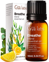 Gya Labs Breathe essential oil blend bottle with label