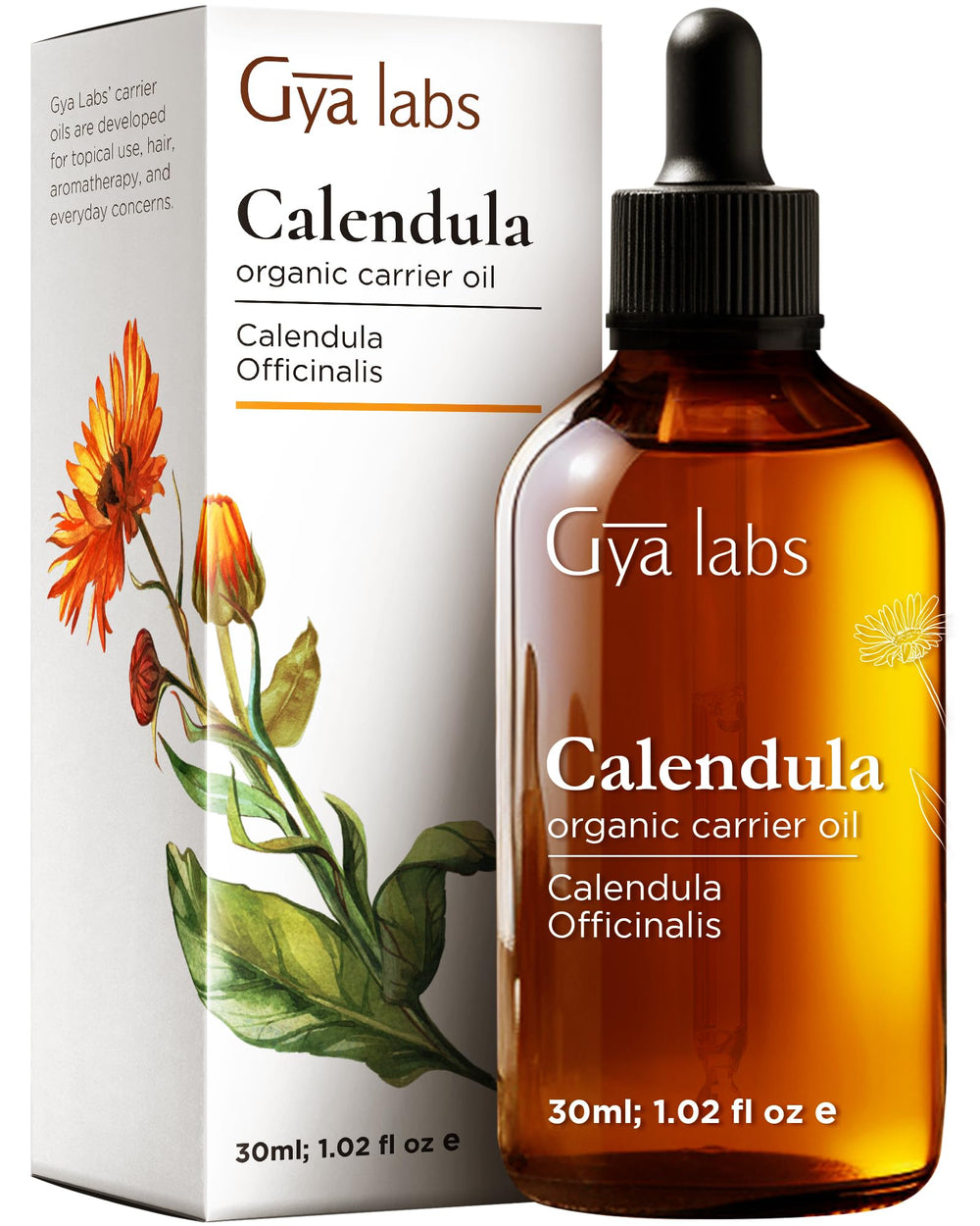 Bottle of Gya Labs Calendula Carrier Oil 1oz