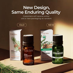 Safety COA label and packaging for Gya Labs cedarwood oil