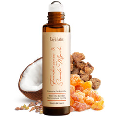 Gya Labs Frankincense and Myrrh Roll-On bottle close-up