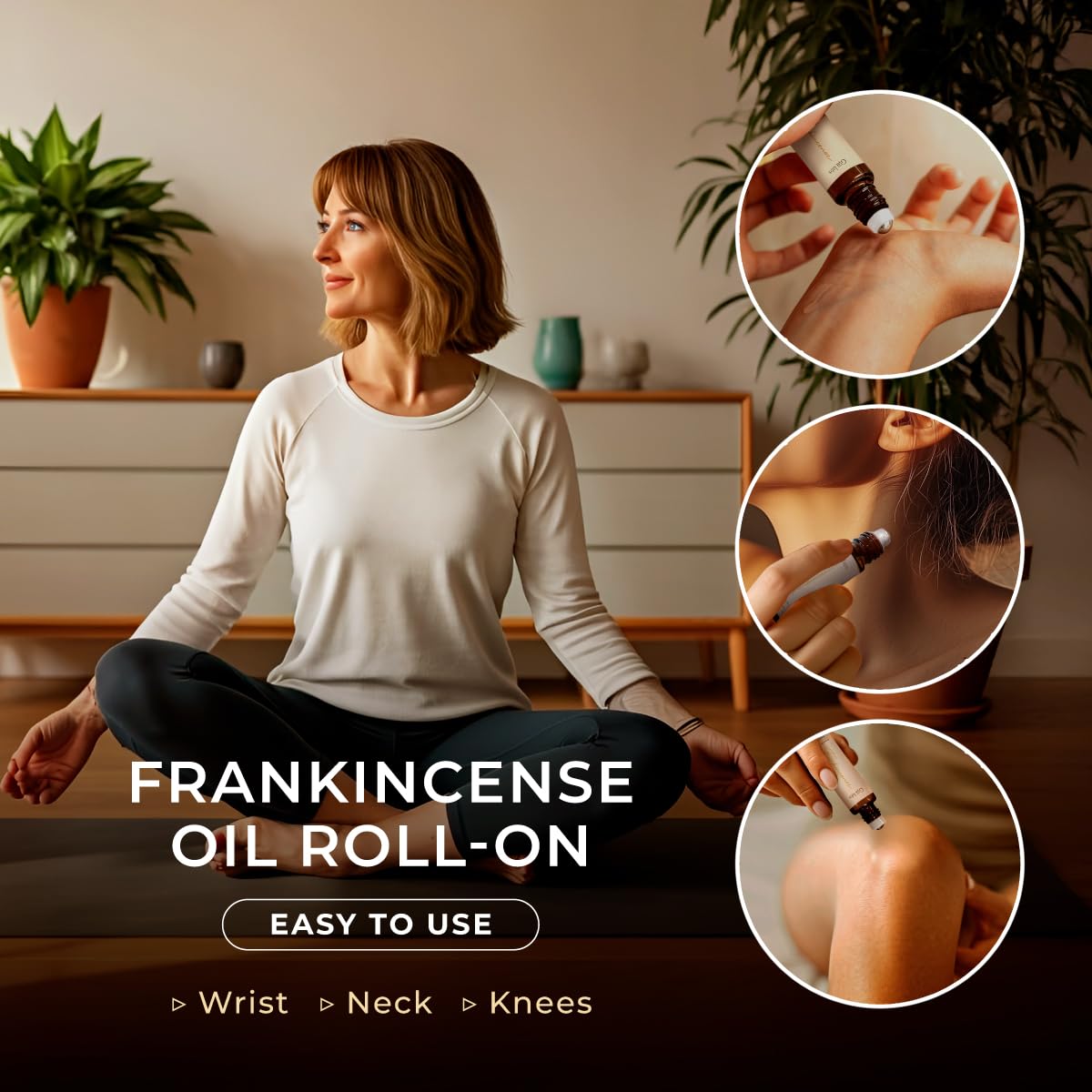 Travel-size frankincense roll-on for on-the-go aromatherapy