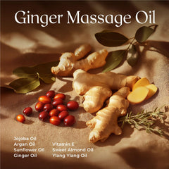 Gya Labs Ginger Massage Oil ingredients with Arnica and Vitamin E