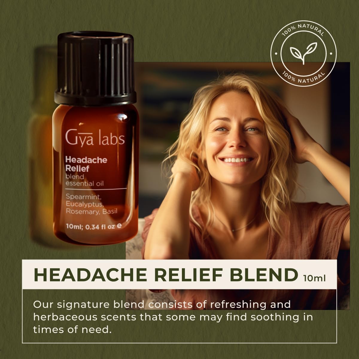 Diffuser with Headache Essential Oil Blend releasing calming aroma
