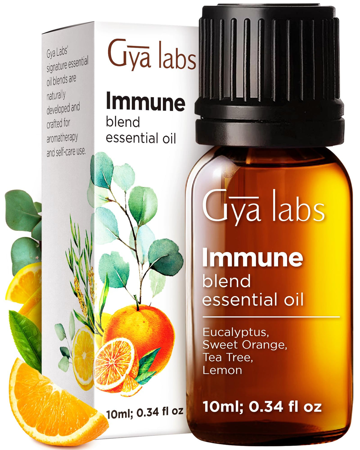 Gya Labs Immune Essential Oil Blend bottle and packaging (0.34 fl oz)