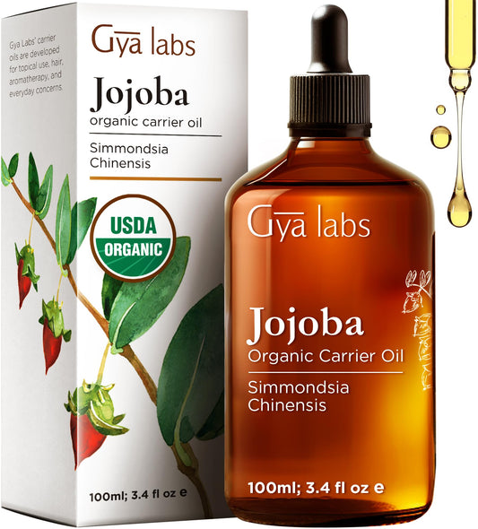 Gya Labs Jojoba Carrier Oil 3.4 fl oz bottle – front view