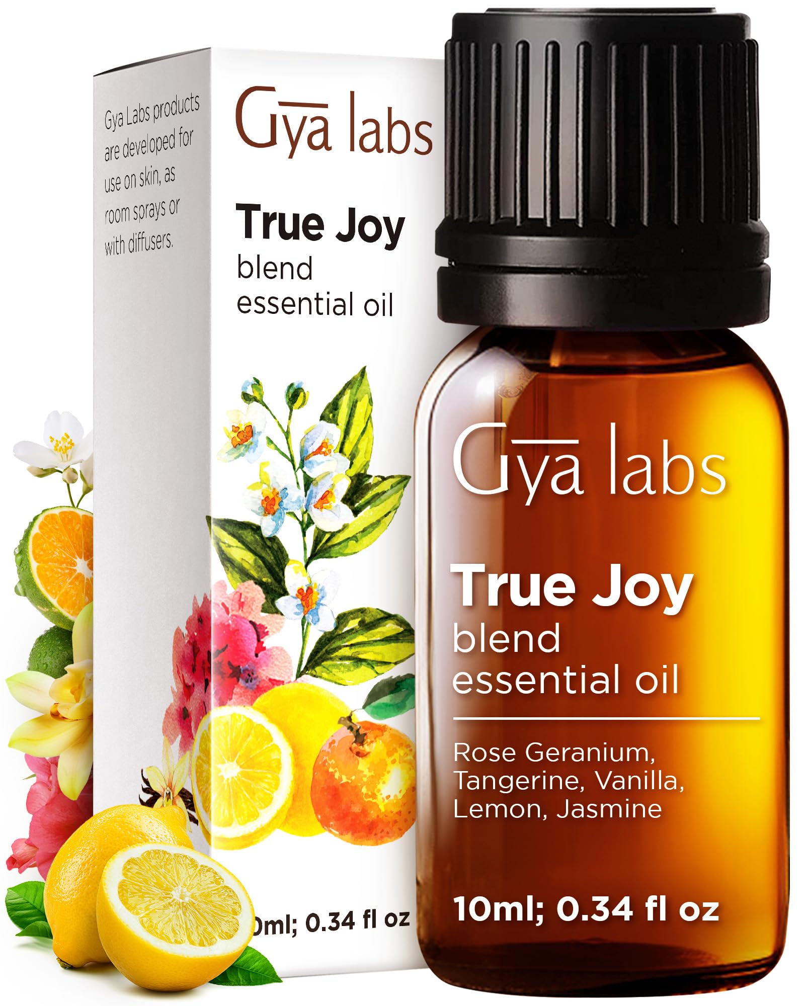 Gya Labs Joy Essential Oil Blend bottle on white background