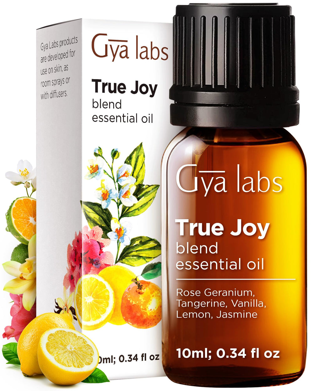 Gya Labs Joy Essential Oil Blend bottle on white background