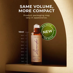 Cruelty-free lavender essential oil roll-on in amber bottle