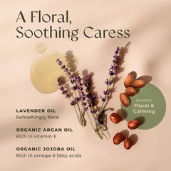 Person applying lavender massage oil on skin
